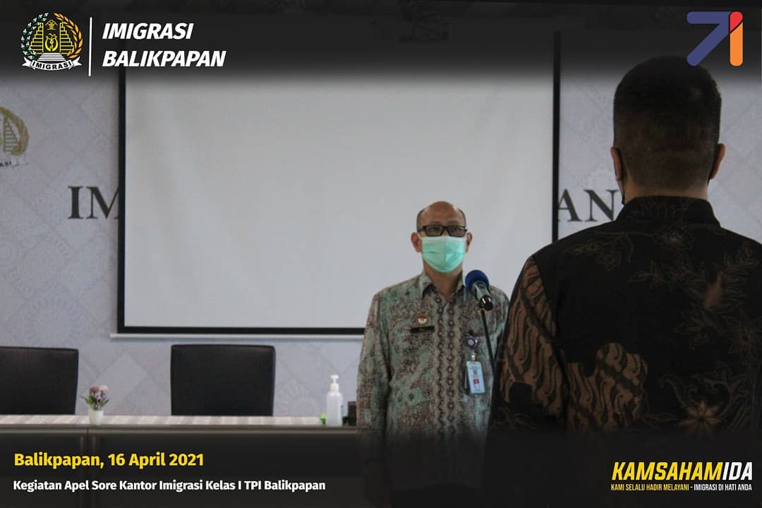 Kegiatan Apel Sore Kantor Imigrasi Kelas I Tpi Balikpapan Kantor Imigrasi Kelas I Tpi Balikpapan